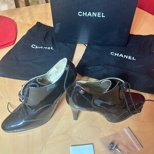 Chanel Black Patent Leather Women's Shoes